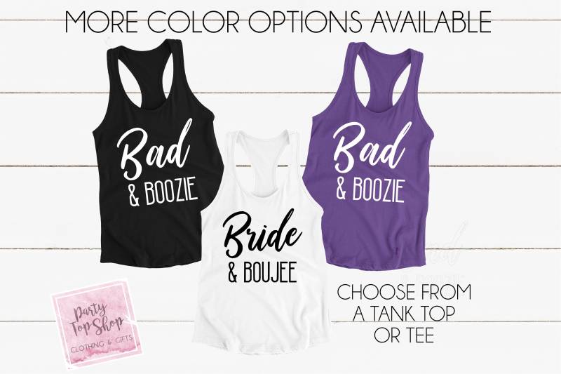 Braut Boujee Bachelorette Party Tank Top Shirt, Trauzeugin Bad Und Boozie, Brautparty T-Shirts, Passende Brautjungfer Vorschlag Geschenk von PartyTopShop
