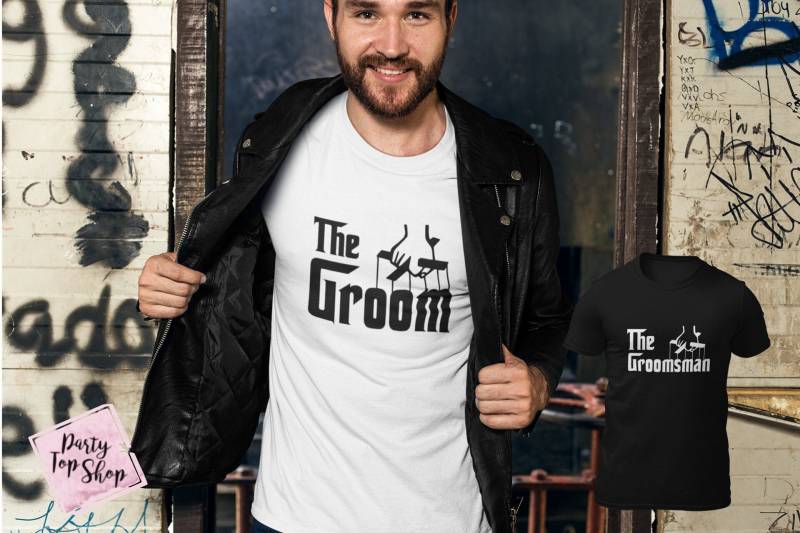 Junggesellenabschied T-Shirts, Bräutigam T-Shirt, Hirsch, Der Pate, Lustige Groomsman Shirts, Benutzerdefinierte Party Vater Der Braut, Hochzeit von PartyTopShop