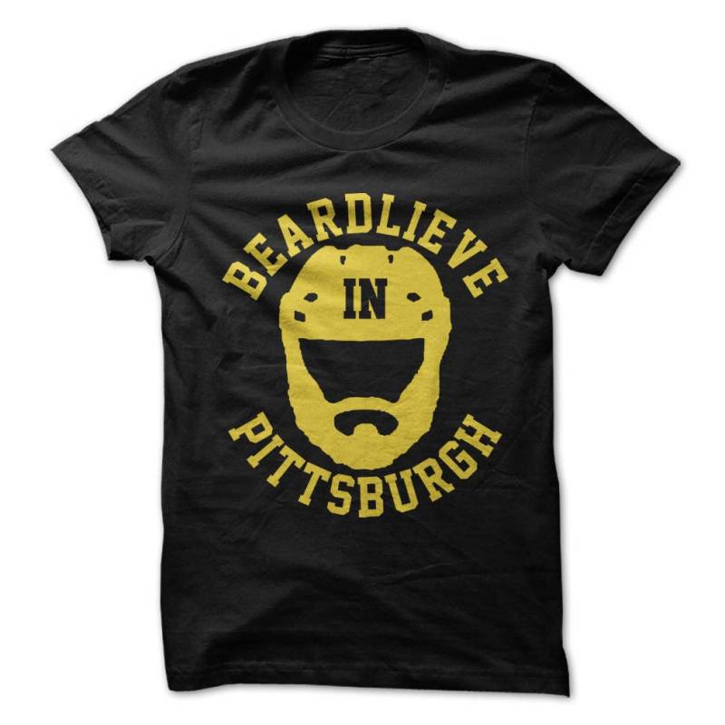 Beardlieve in Pittsburgh T-Shirt-Design - Schwarzes Shirt Mit Gold Druck von PartyUgly