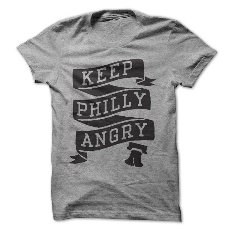 Keep Philly Angry - Philadelphia T-Shirt Design Graues Mit Schwarzem Druck von PartyUgly