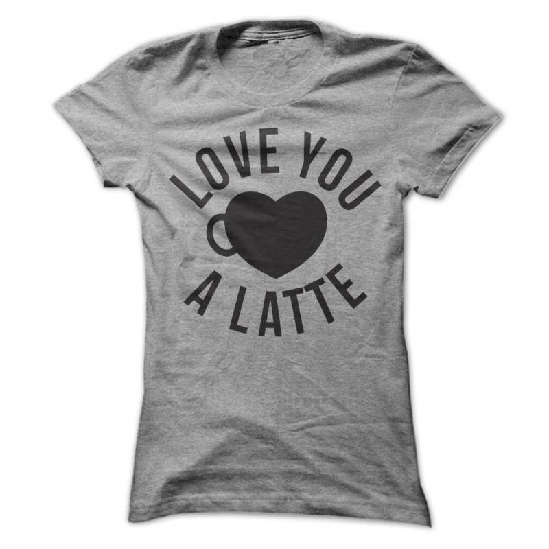 Liebe Dich Latte T-Shirt-Design - Heather Grey Shirt Mit Schwarzem Aufdruck von PartyUgly
