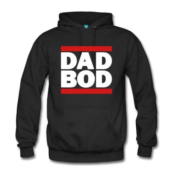 Papa Bod Hoodie Design - Schwarz Mit Weißen Und Roten Print von PartyUgly