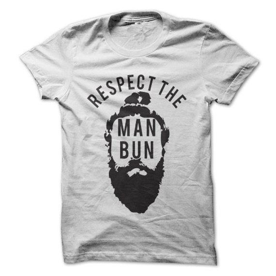 Respekt Mann Bun T-Shirt-Design - Weißes Hemd Mit Schwarzem Aufdruck von PartyUgly