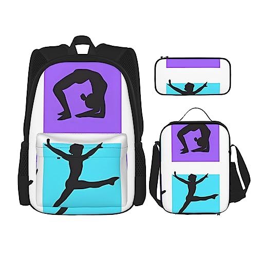 PartyUnix Turnrucksack Spielrucksack 3-teilig Schulranzen mit Brotdose und Federmappe Set =>> Geeignet für Jungen und Mädchen, Schwarz , Einheitsgröße, Kinderrucksack von PartyUnix