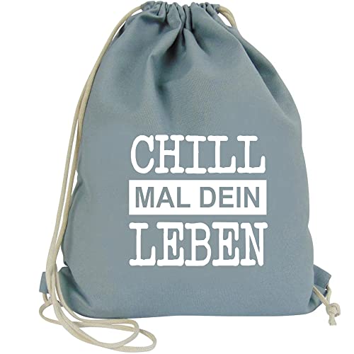 Partybob Fun-Beutel Chill mal dein Leben (Dunkelgrau) von Partybob