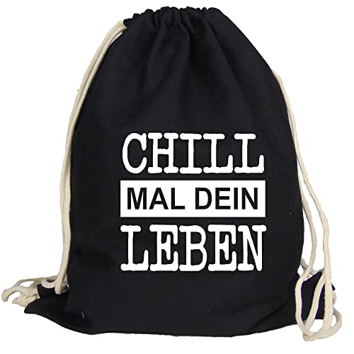 Partybob Fun-Beutel Chill mal dein Leben (Schwarz) von Partybob