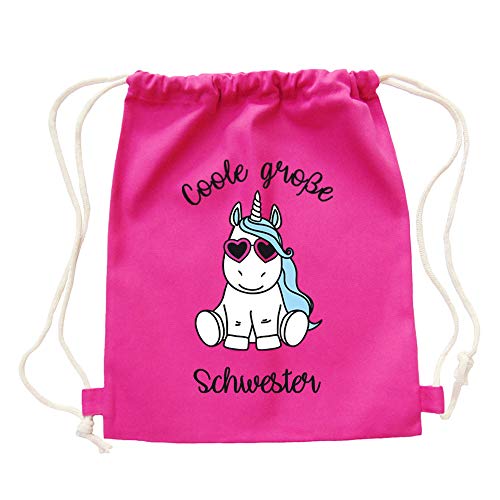 Partybob Kinder Rucksack „Coole große Schwester“ - Einhorn (Pink) von Partybob