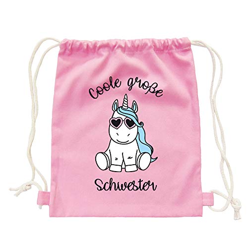 Partybob Kinder Rucksack „Coole große Schwester“ - Einhorn (Rosa) von Partybob