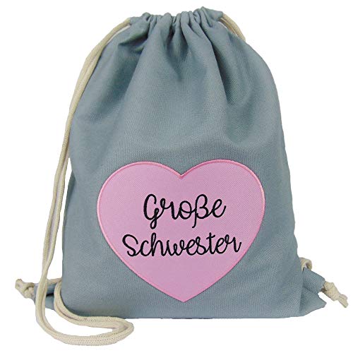 Partybob Kinder Rucksack Beutel Große Schwester mit Herz (Grau) von Partybob