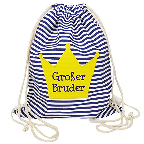 Partybob Kinder Rucksack Beutel Großer Bruder mit Krone (Blau-gestreift) von Partybob