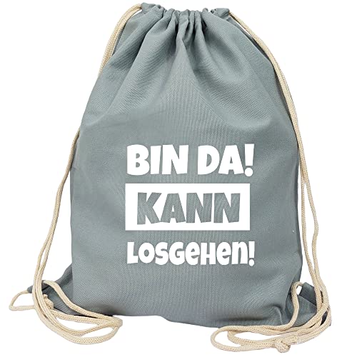 Partybob Spruch-Beutel - Bin da Kann losgehen (Dunkelgrau) von Partybob