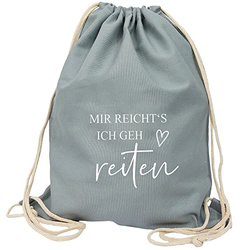 Partybob Turnbeutel-Rucksack - Mir reichts Ich geh reiten (Dunkelgrau) von Partybob