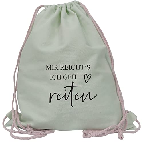 Partybob Turnbeutel-Rucksack - Mir reichts Ich geh reiten (Mint) von Partybob