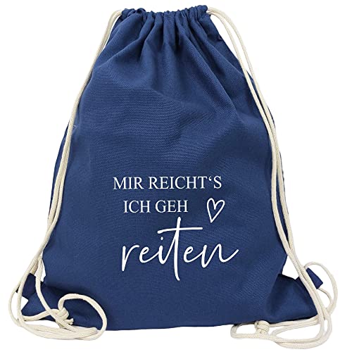 Partybob Turnbeutel-Rucksack - Mir reichts Ich geh reiten (Navy) von Partybob