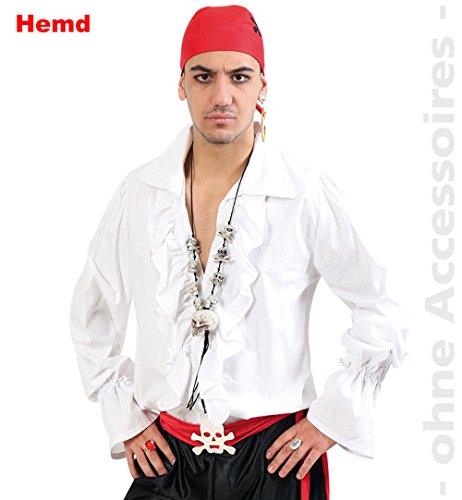 Herren-Kostüm "Piratenhemd" weiß, Gr. L+XXL (XX-Large) von Partychic