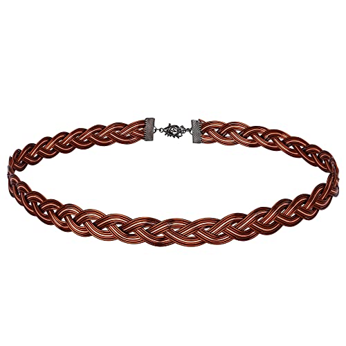 PartyforU Braun Keltische Wikinger Krone - Geflochtene Mittelalter Vintage Kreis für Männer Frauen Cosplay Renfaire Zubehör von PartyforU