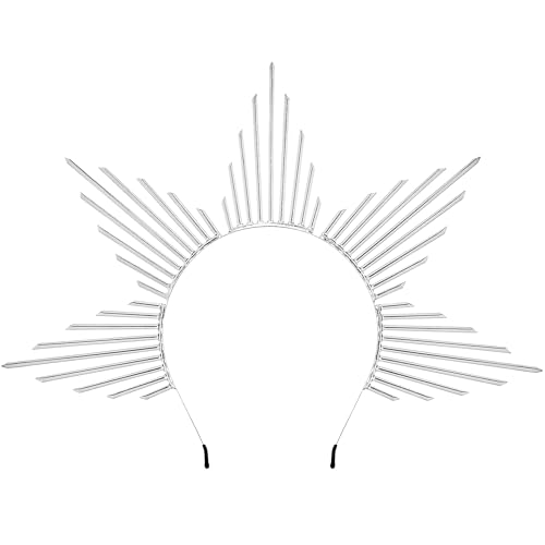 PartyforU Silberne Göttin Heiligenschein Krone – Sonnenschein Halo-Stirnband für Damen, Renfaire, Cosplay-Zubehör PartyforU Silberne Göttin Heiligenschein Krone – Sonnenschein Halo-Stirnband für Damen, Renfaire, Cosplay-Zubehör von PartyforU