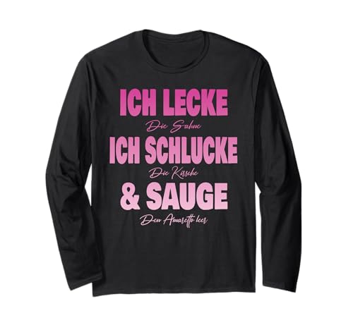 Ich Lecke die Sahne Ich Schlucke dir Kirsche & Sauge Frauen Langarmshirt Ich Lecke die Sahne Ich Schlucke dir Kirsche & Sauge Frauen Langarmshirt von Partykostüm Mädelsabend Geschenk Damen & Frauen