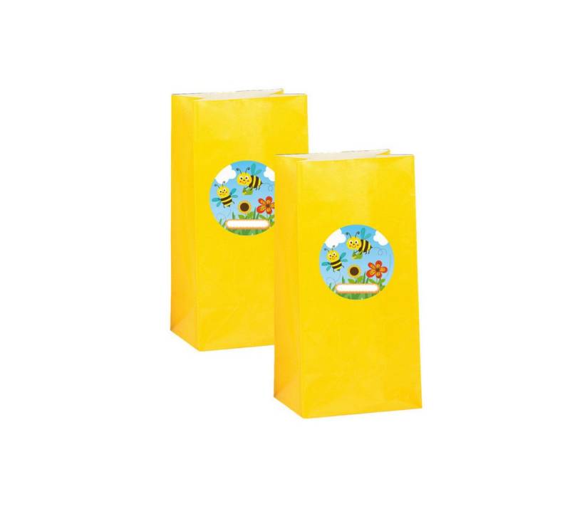 Partystrolche Tragetasche Papiertüten mit Sticker für verschiedene Mottopartys Kindergeburtstag von Partystrolche