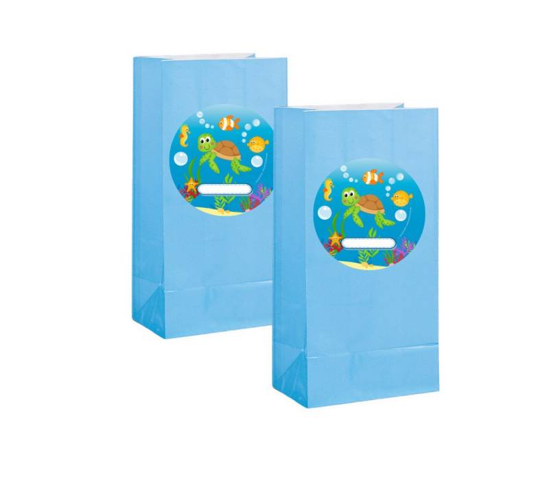 Partystrolche Tragetasche Papiertüten mit Sticker für verschiedene Mottopartys Kindergeburtstag von Partystrolche