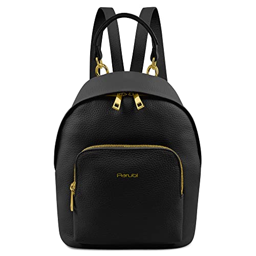 Parubi Damen Lederrucksack aus echtem Leder mit Fronttasche, Made in Italy, Schulterrucksack, Reise Rucksack, Freizeitrucksack für Frauen und Mädchen (Model Ines) von Parubi