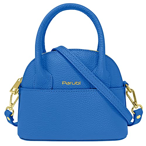 Parubi Handtasche mit Schulterriemen, Echte weiche Leder Handtasche, Umhängetasche, Made in Italy, Stilvolle Kleine Tasche mit Griffen und Riemen für Frauen und Mädchen (Model Deva) von Parubi