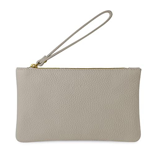 Parubi Kleine Handtasche Minihandtasche aus Weichem Echtleder, Hergestellt in Italien, Clutch mit Kordelzug und Elegantem Reißverschluss Tasche für Frauen und Mädchen (Aura) von Parubi