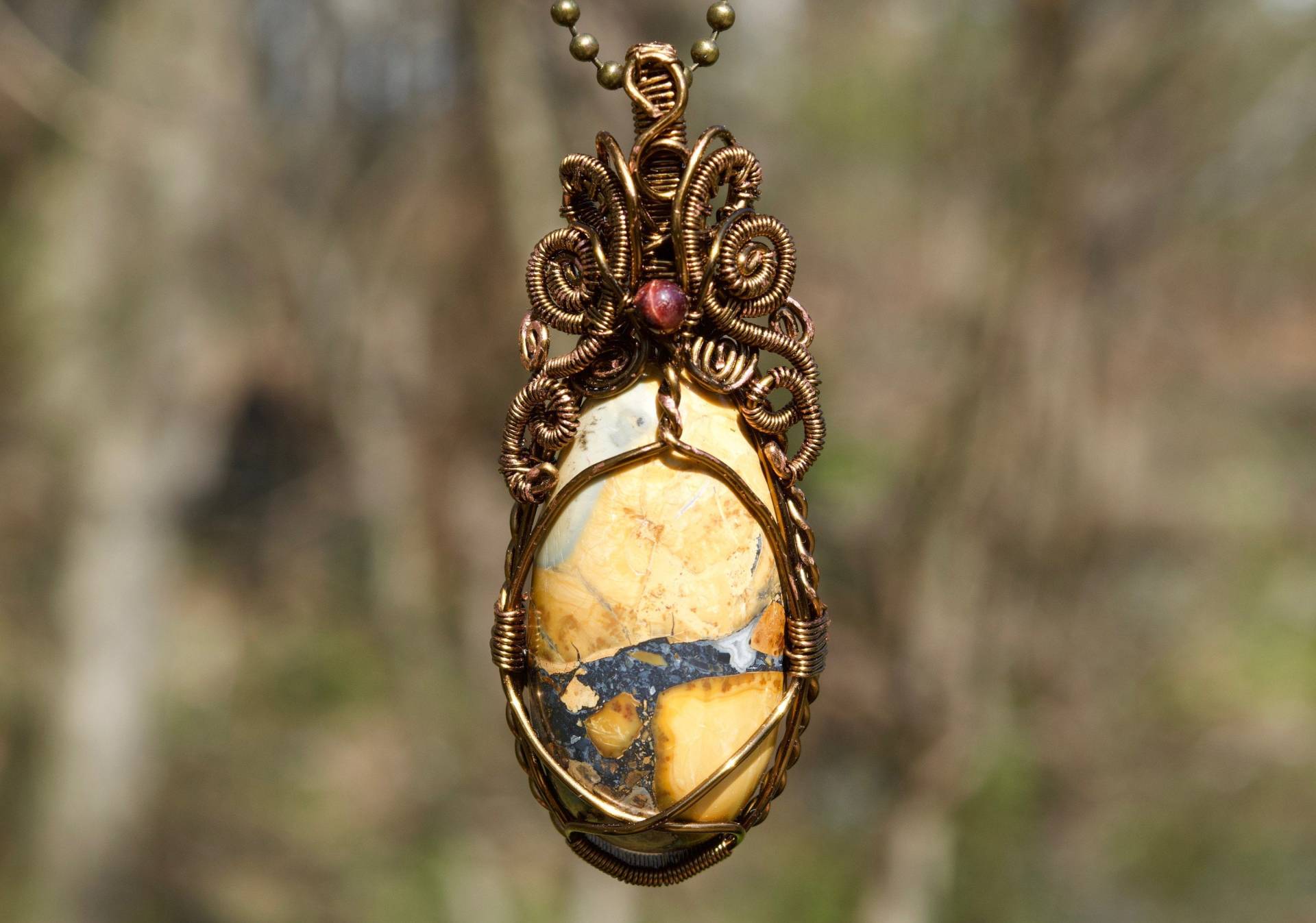 Maligano Bild Jaspis Halskette | Wire Wrapped von Paruco