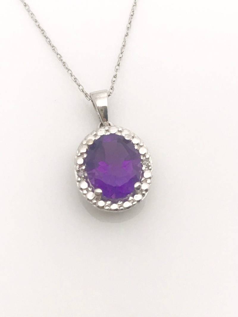 10K Gold Amethyst Anhänger Halskette - Februar Birthstone Geschenk Für Frauen von ParyaniJewelers