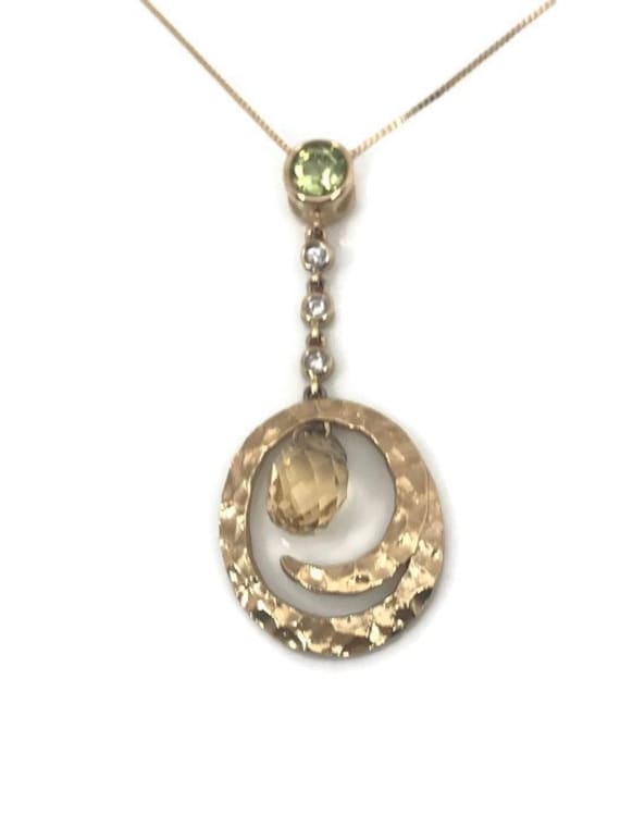 Citrin Halskette, 14K Gold Edelstein November Geburtsstein, Geschenk Für Sie von ParyaniJewelers