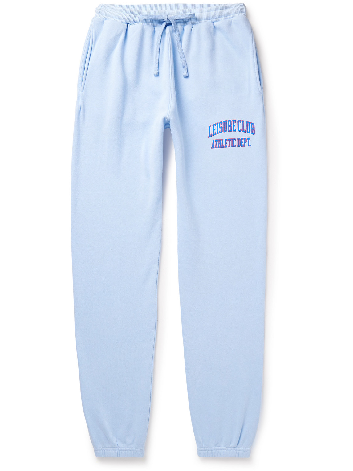 Pasadena Leisure Club - Athletic Dept. Tapered Logo-Print Garment-Dyed Cotton-Jersey Sweatpants - Men - Blue - L von Pasadena Leisure Club