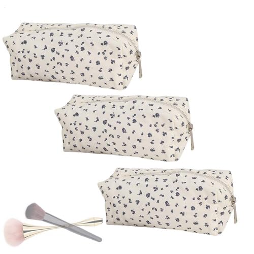 3 Stück Kosmetiktasche Mit Blumenmuster, Kosmetische Tasche Blumenmuster Leinwand, Reisetaschen, Kosmetik Organizer, Kulturbeutel Für Frauen Und Mädchen 3 Stück Kosmetiktasche Mit Blumenmuster, Kosmetische Tasche Blumenmuster Leinwand, Reisetaschen, Kosmetik Organizer, Kulturbeutel Für Frauen Und Mädchen von Pasbuteiy
