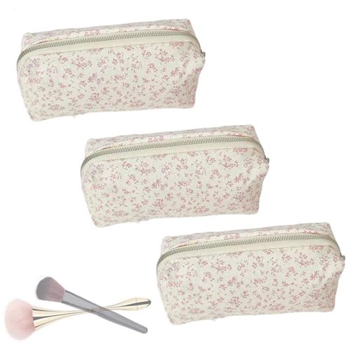 3 Stück Kosmetiktasche Mit Blumenmuster, Kosmetische Tasche Blumenmuster Leinwand, Reisetaschen, Kosmetik Organizer, Kulturbeutel Für Frauen Und Mädchen 3 Stück Kosmetiktasche Mit Blumenmuster, Kosmetische Tasche Blumenmuster Leinwand, Reisetaschen, Kosmetik Organizer, Kulturbeutel Für Frauen Und Mädchen von Pasbuteiy