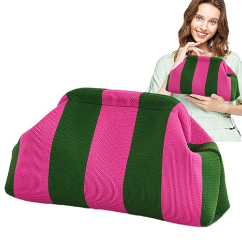Knödel Clutch Für Damen, Sommer Beach Damen, Farbblock Tasche Handtaschen, Lässige Gewebte Häkel Tasche Mit Kussverschluss Und Knödel Strick Für Beach, Abendessen, Hochzeiten Knödel Clutch Für Damen, Sommer Beach Damen, Farbblock Tasche Handtaschen, Lässige Gewebte Häkel Tasche Mit Kussverschluss Und Knödel Strick Für Beach, Abendessen, Hochzeiten von Pasbuteiy