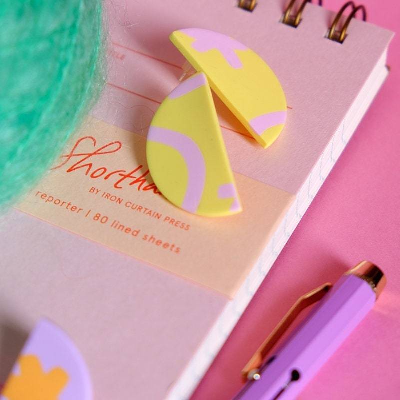 Boucles Demi-Lunes Pop | Rose/Jaune von PascalineD