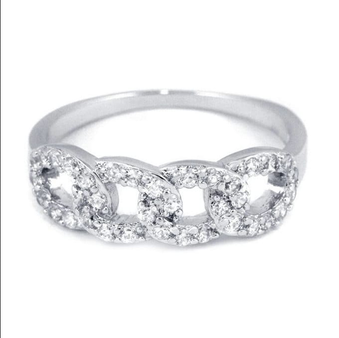 Micro Pave Zirkonia Verriegelung Link Cz Sterling Silber Band Ring Mode Cocktail Trendy Chic Micro Pave Zirkonia Verriegelung Link Cz Sterling Silber Band Ring Mode Cocktail Trendy Chic von Pascollato