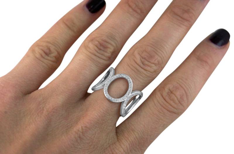 sterling Silber Micro Pave Cz 925 Großer Eternity Ring Weiß Kubikzirconia Breit Rundum Jubiläumsring Mit Akzente von Pascollato