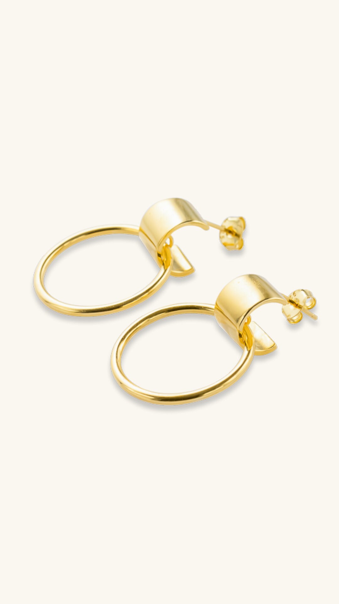 Vergoldete Sterling Silber Kreis Hoop Ohrringe, Boho Baumeln Ohrstecker von PashJewel