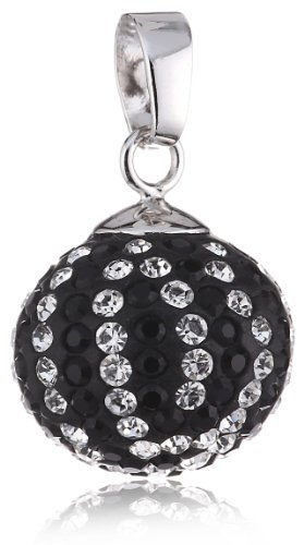 Pasionista Anhänger 925 Sterling Silber Kugel weiße und Schwarze Kristalle 605494 Pasionista Anhänger 925 Sterling Silber Kugel weiße und Schwarze Kristalle 605494 von Pasionista