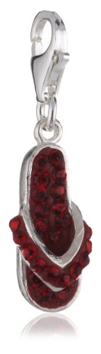 Pasionista Unisex-Anhänger Flip-Flop mit roten Kristallen 925 Sterling Silber 607733 Pasionista Unisex-Anhänger Flip-Flop mit roten Kristallen 925 Sterling Silber 607733 von Pasionista