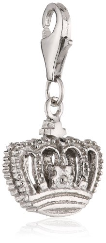 Pasionista Unisex-Anhänger Krone mit weißen Zirkonias 925 Sterling Silber 606880 von Pasionista