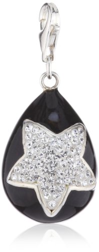 Pasionista Unisex-Anhänger schwarz mit Stern und weißen Zirkonias 925 Sterling Silber 607672 Pasionista Unisex-Anhänger schwarz mit Stern und weißen Zirkonias 925 Sterling Silber 607672 von Pasionista