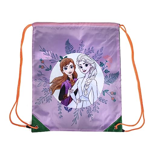 Paso Kinder Turnbeutel/Sportbeutel 36x32 cm - Frozen Die Eiskönigin - Lila von Paso