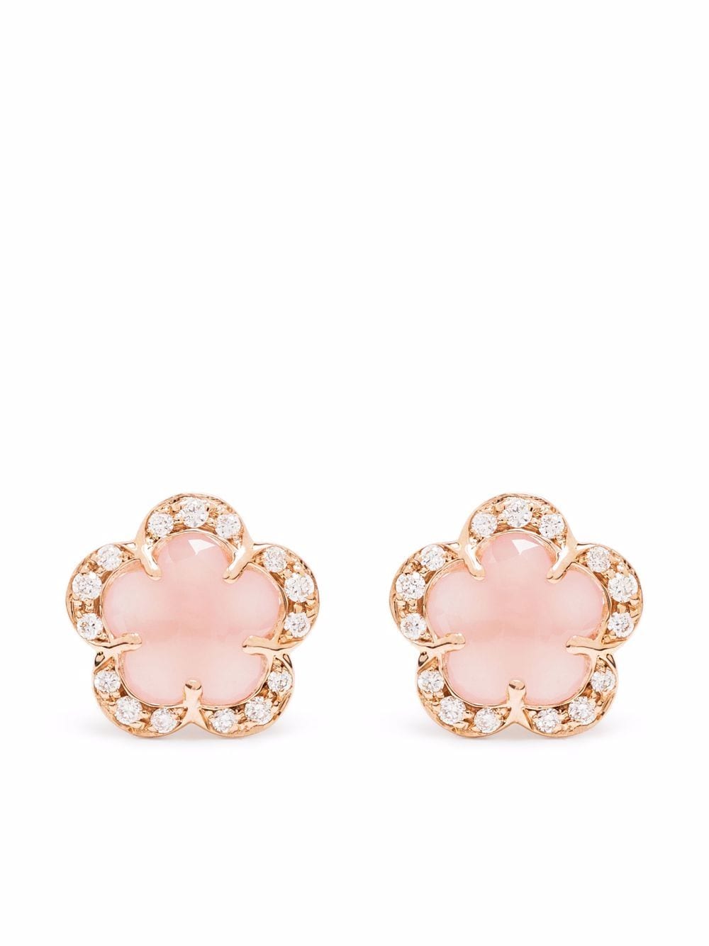 Pasquale Bruni 18kt Figlia dei Fiori Rotgoldohrringe mit Diamanten - Rosa von Pasquale Bruni