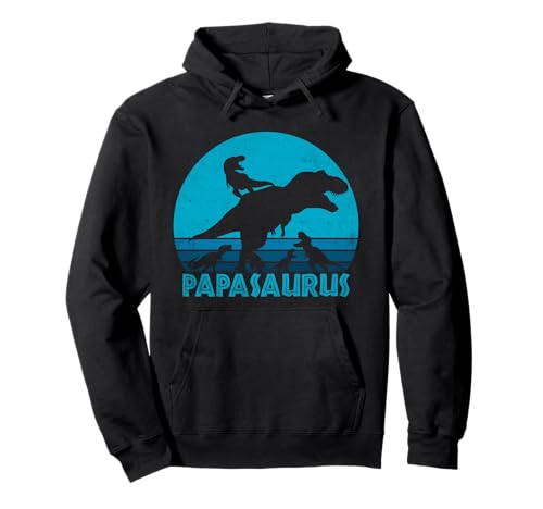 Herren Papasaurus Rex Dinosaurier Bestes Papa Pullover Hoodie von Passende Eltern Papa & Mama Dinosaurier Shirts