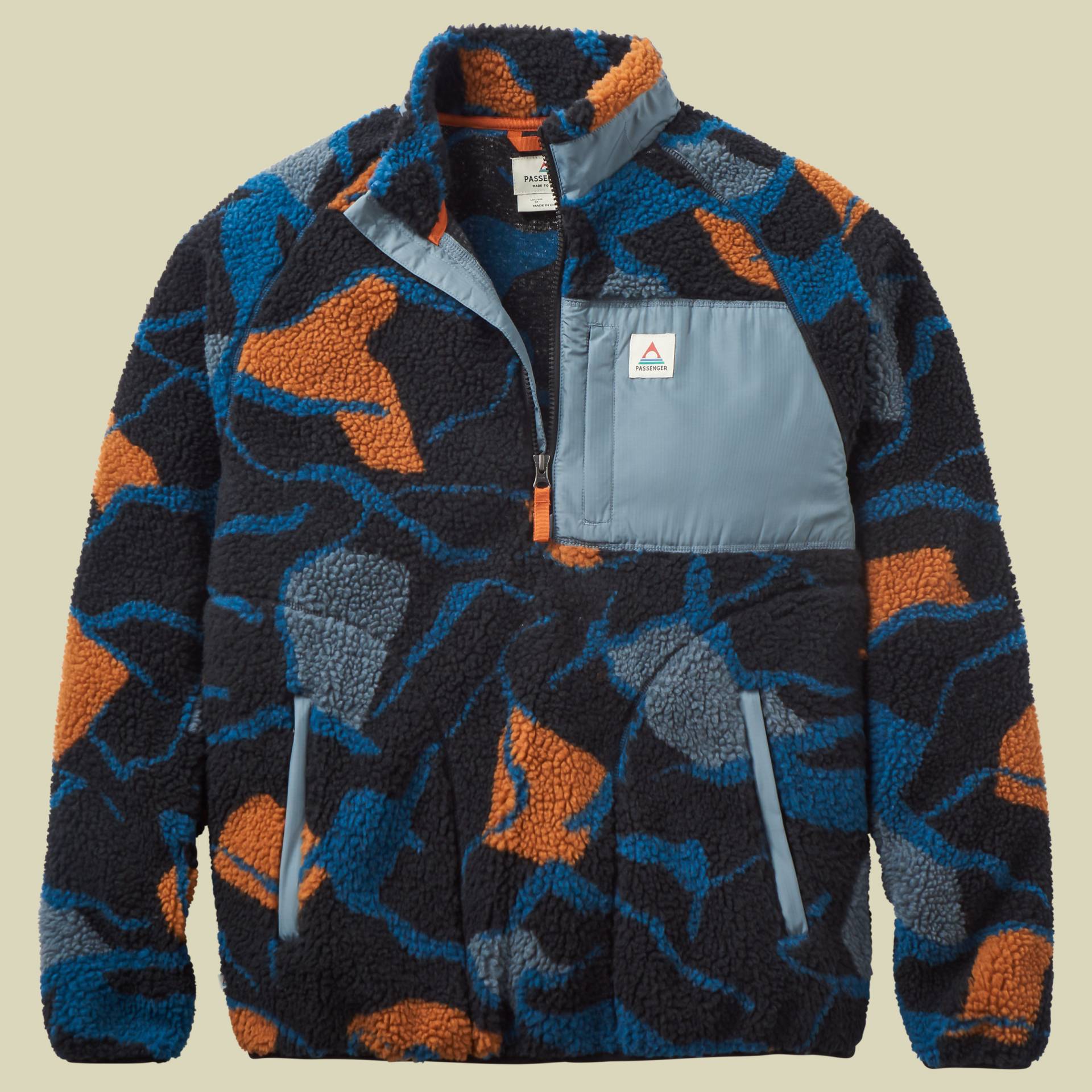 Offroad Recycled Sherpa 1/2 Zip Fleece Men S mehrfarbig - abstract trails black von Passenger