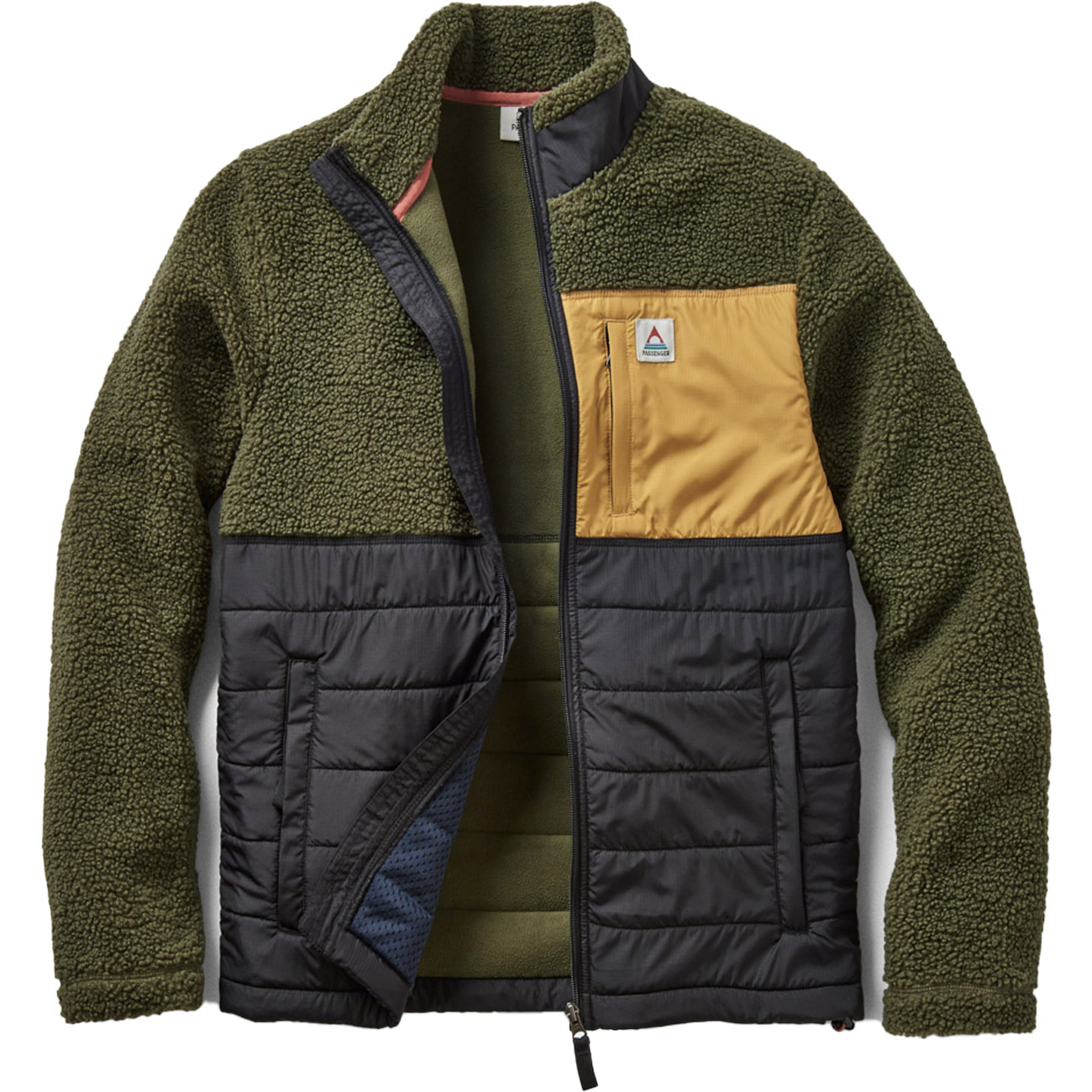 Passenger Herren Fleecejacke Born Explorer Recycled Polar-Lined Sherpa Fleece von Passenger