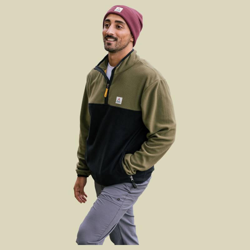 Set Off Recycled Polar 1/4 Zip Fleece Men L grün - khaki von Passenger