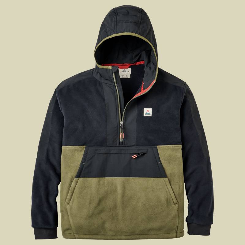Woodland Hooded 1/2 Zip Recycled Polar Fleece XL mehrfarbig- black/khaki von Passenger