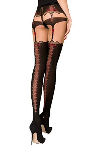 Damen Dessous Strumpfhose mit Straps-Muster schwarz/rot 50 20 den 3/4 Damen Dessous Strumpfhose mit Straps-Muster schwarz/rot 50 20 den 3/4 von Passion Dessous